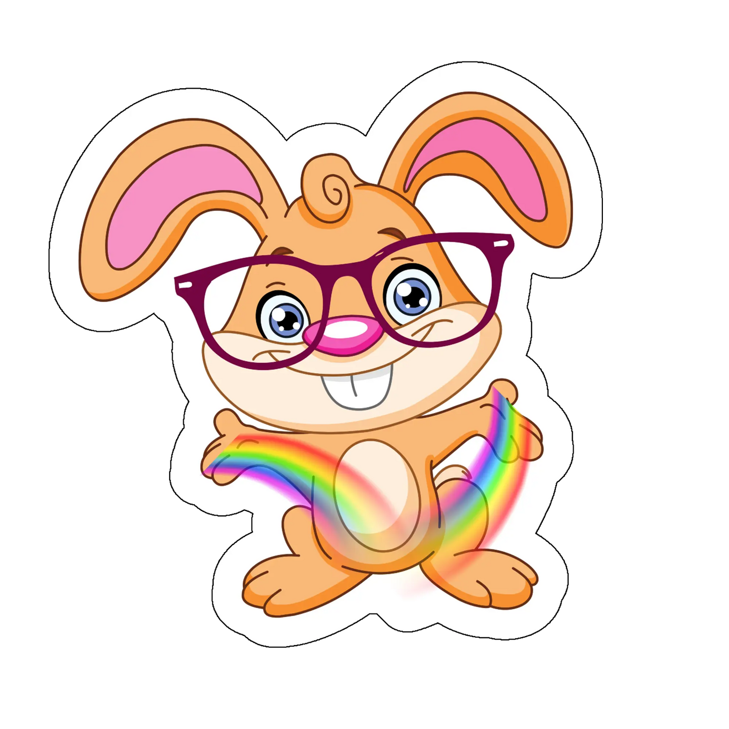 sticker nerd rabbit