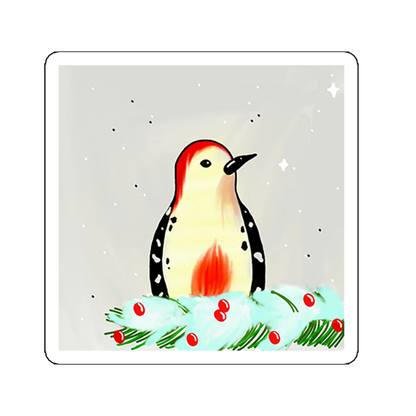 sticker pasăre_iarna