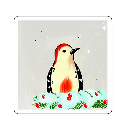 sticker pasăre_iarna