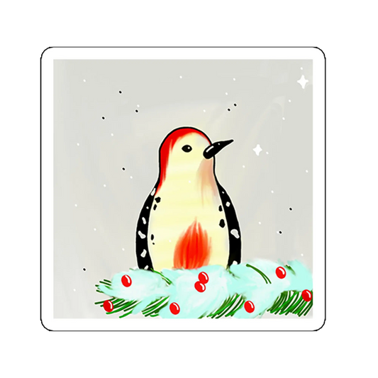 sticker pasăre_iarna