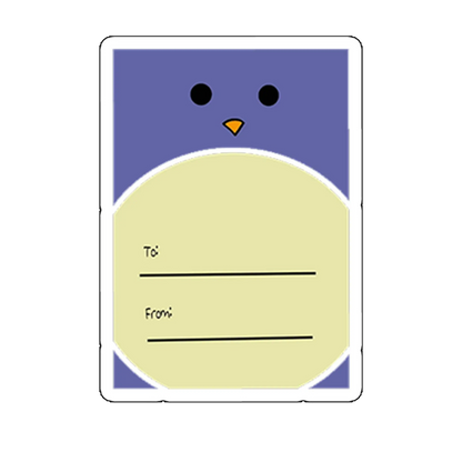 sticker penguin tag