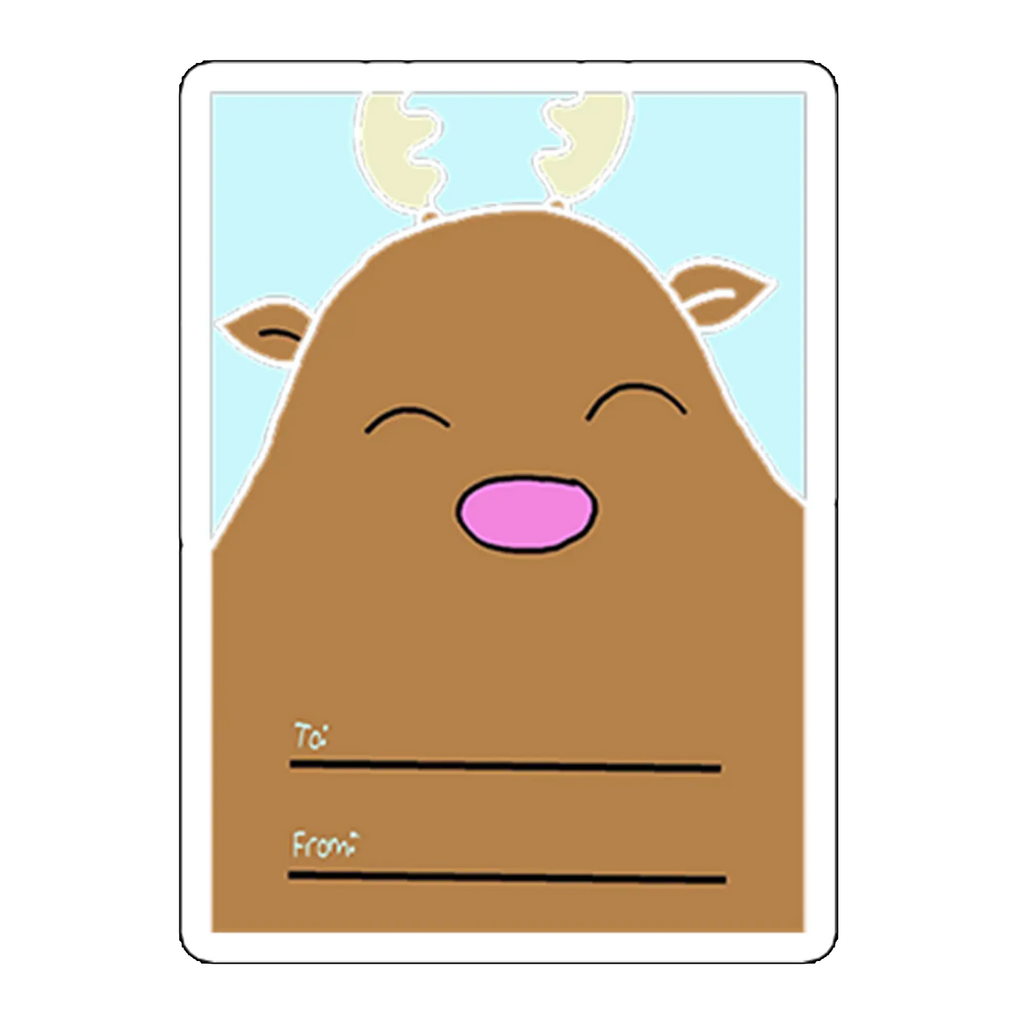sticker raindeer tag