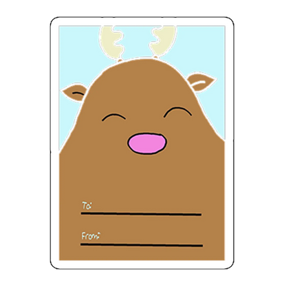sticker raindeer tag