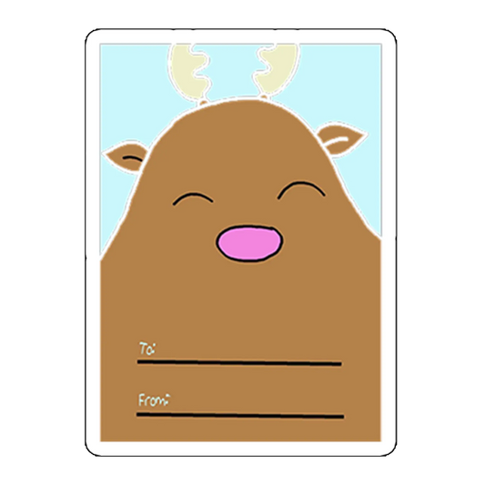 sticker raindeer tag