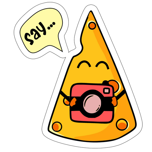 sticker say cheese