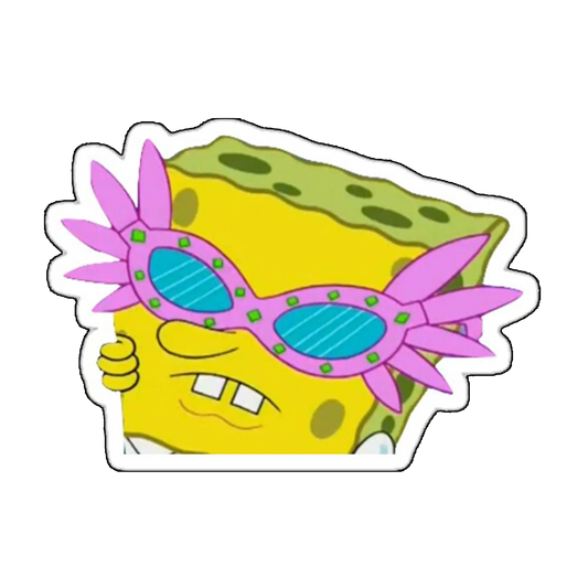 Sticker Spongebob cu ochelari
