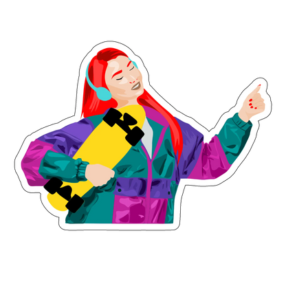 sticker vintage girl