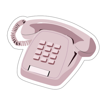 sticker vintage pink phone