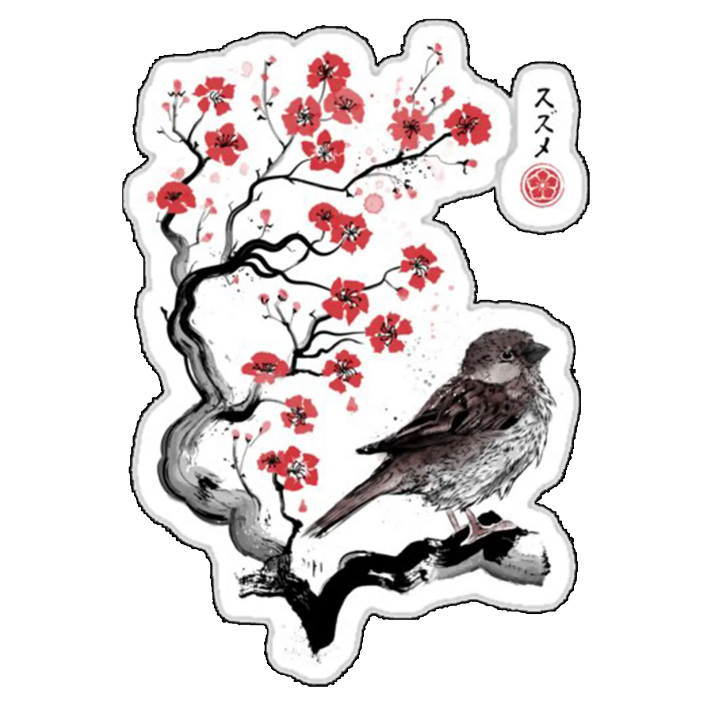 Sticker vrabie in cires