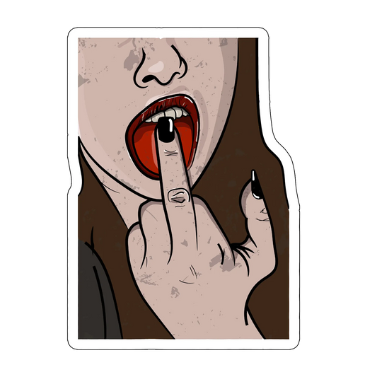 sticker woman middle finger